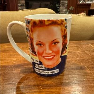 NWT Anne Taintor Mug Stop Me Before I Volunteer Again Humor Funny Sur La Table